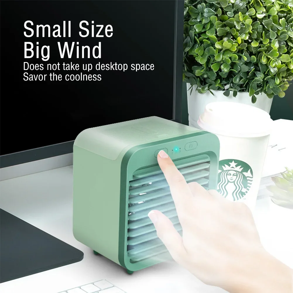 Portable Air Conditioner Fan USB Desktop Fan Rechargeable Mini Air Humidifier Cooler Table Cooling Mist Fan for Office Home image 4