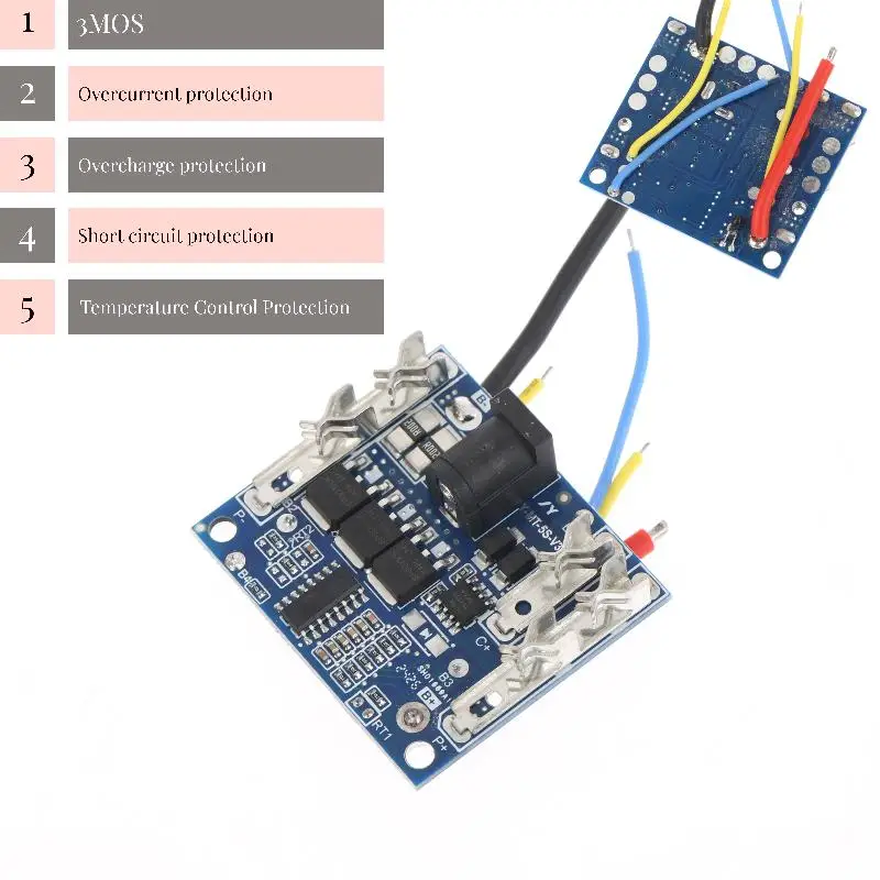 1PC 3MOS 21V 5S BMS PCB Board DIY Tools for Lithium Battery Defender Overheating Protection Electronic Component