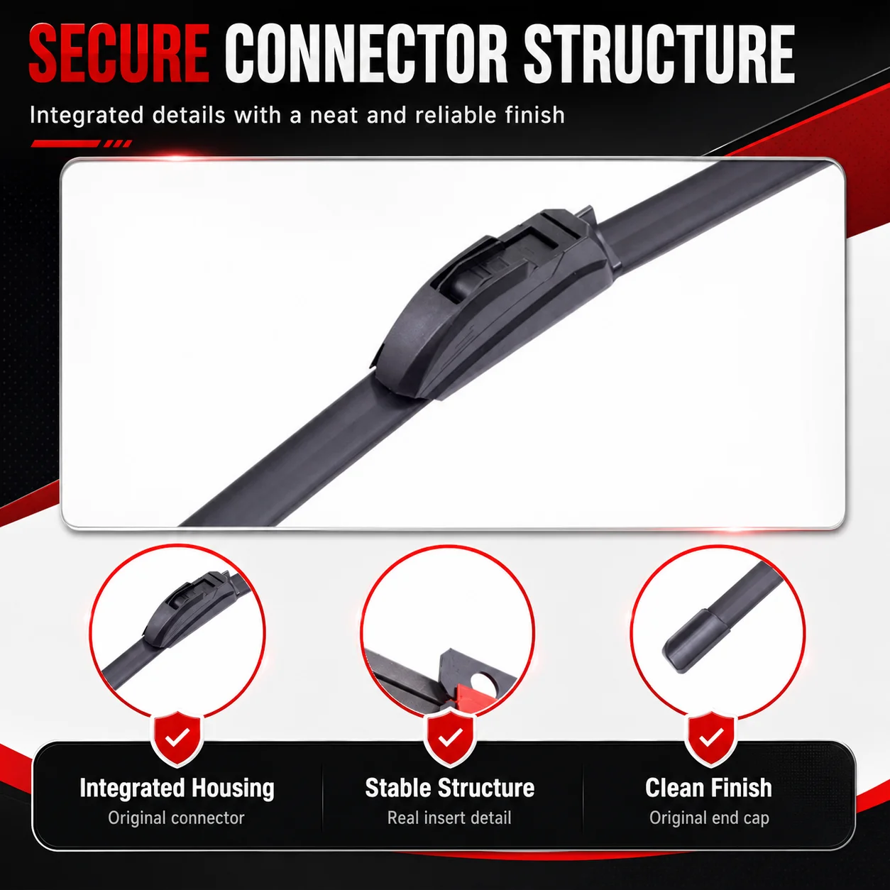 2Pcs 6-Layer Rubber Strip Windshield Wiper Blade Durable Quiet For Toyota Auris E150 E180 E210 2007-2024 Auto Parts view 2