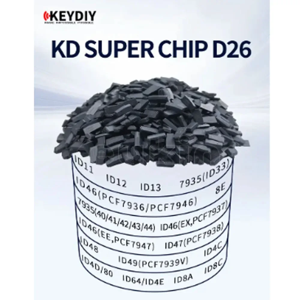 Keydiy kd super chip d26 transponder chip suporte 8a 8c pcf7935 pcf7936 id46 id47 id48 id49 id4d id80 id64 id4e id33 id11 12 13