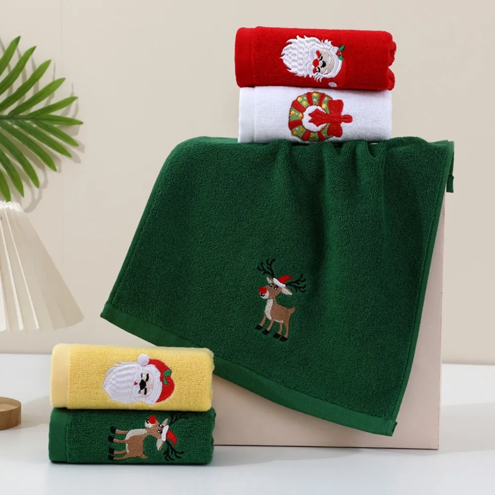 Vintage Christmas Towels Santa Reindeer Ornament Design Uses For Kitchen Bathroom Holiday Decoration