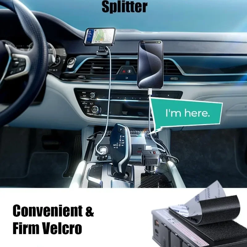 شاحن سيارة ذو 4 منافذ بتصميم رصاصة، مزدوج PD + شاحن سريع مزدوج QC للسيارة والمركبات الترفيهية #1