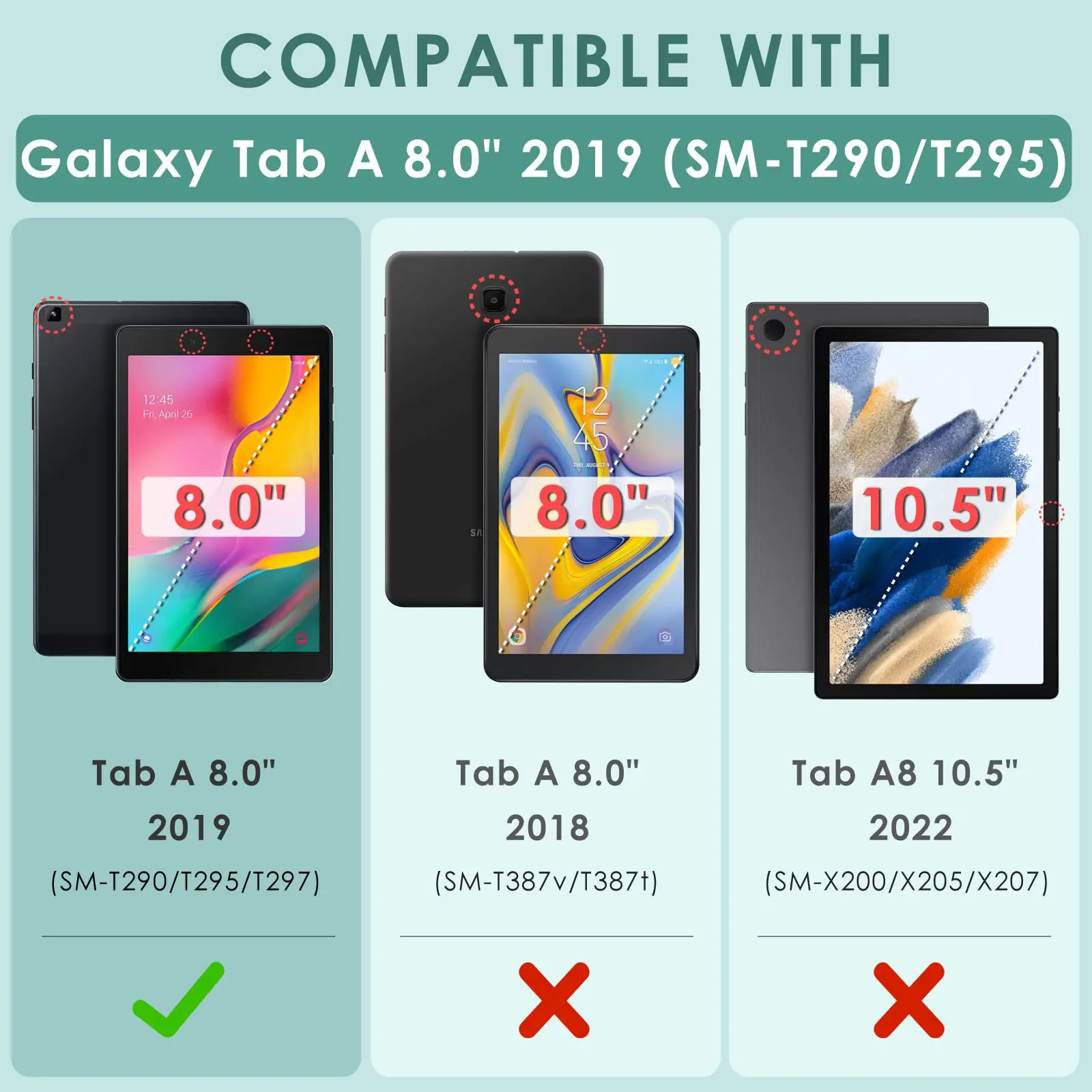 (3 opakowania) szkło hartowane do Samsung Galaxy Tab 8.0 2019 SM-T290 SM-T295 T290 T295 T297 folia ochronna na ekran tabletu