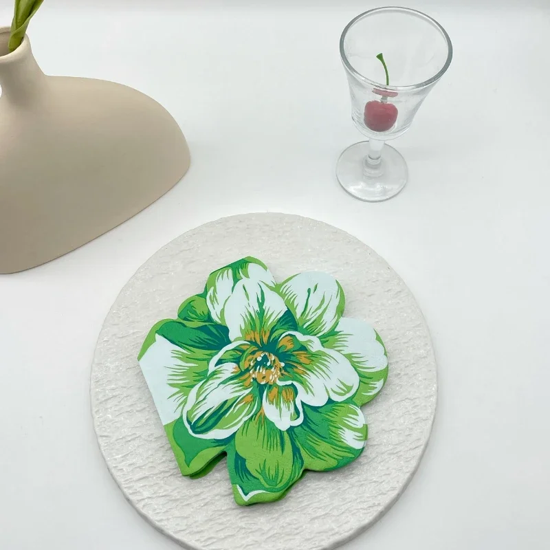 Shaped Cut Edge Three-dimensional Flower Printing Napkin Decorative Paper Mouth Cloth High-end Wedding Folding Facial Tissue