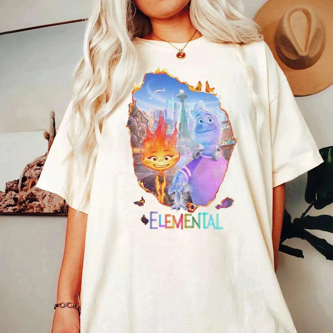 قميص ديزني إليمنتال إمبر آند وايد قميص رد فعل كيميائي عنصري قميص ديزني بيكسار إليمنتال ديزني فاميلي #1
