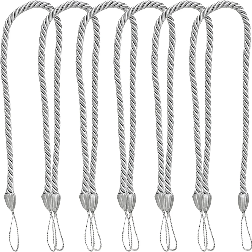 

6Pcs Curtain Tieback Adjustable Decorative Binding Straps for Bedroom Living Room Office Drapery Holdbacks Curtain Accessories