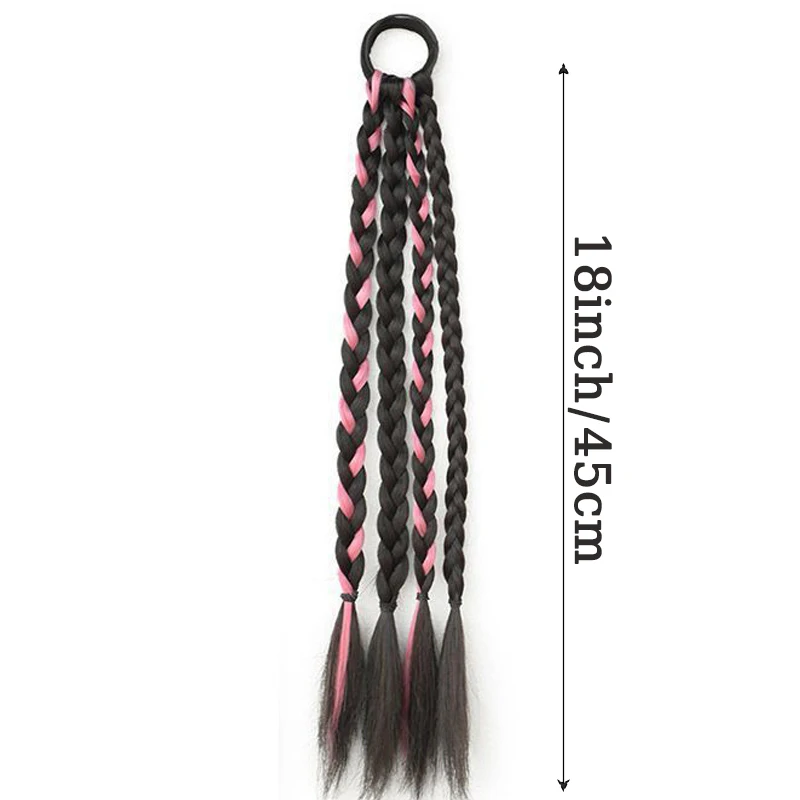 LUPU 2 шт., косички для волос, парик, синтетические наращивания, хвост, 18 дюймов, выделенные боксерские косы с резинкой, накладные женские волосы