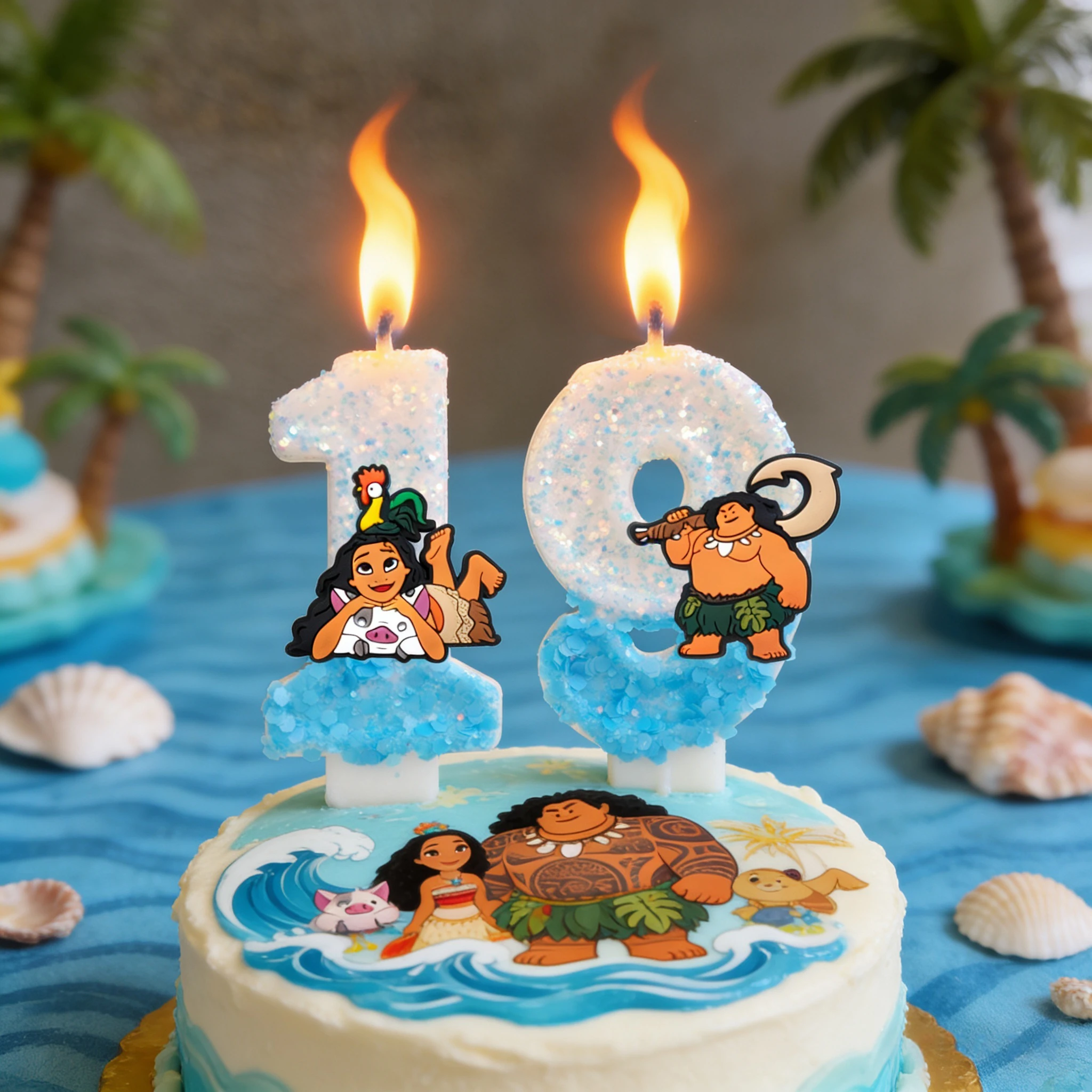 Cute Moana Candle Number 0-9 Birthday Cake Candle Decoration Moana Birthday Party Cake Topper Baby Shower Decoration Gift