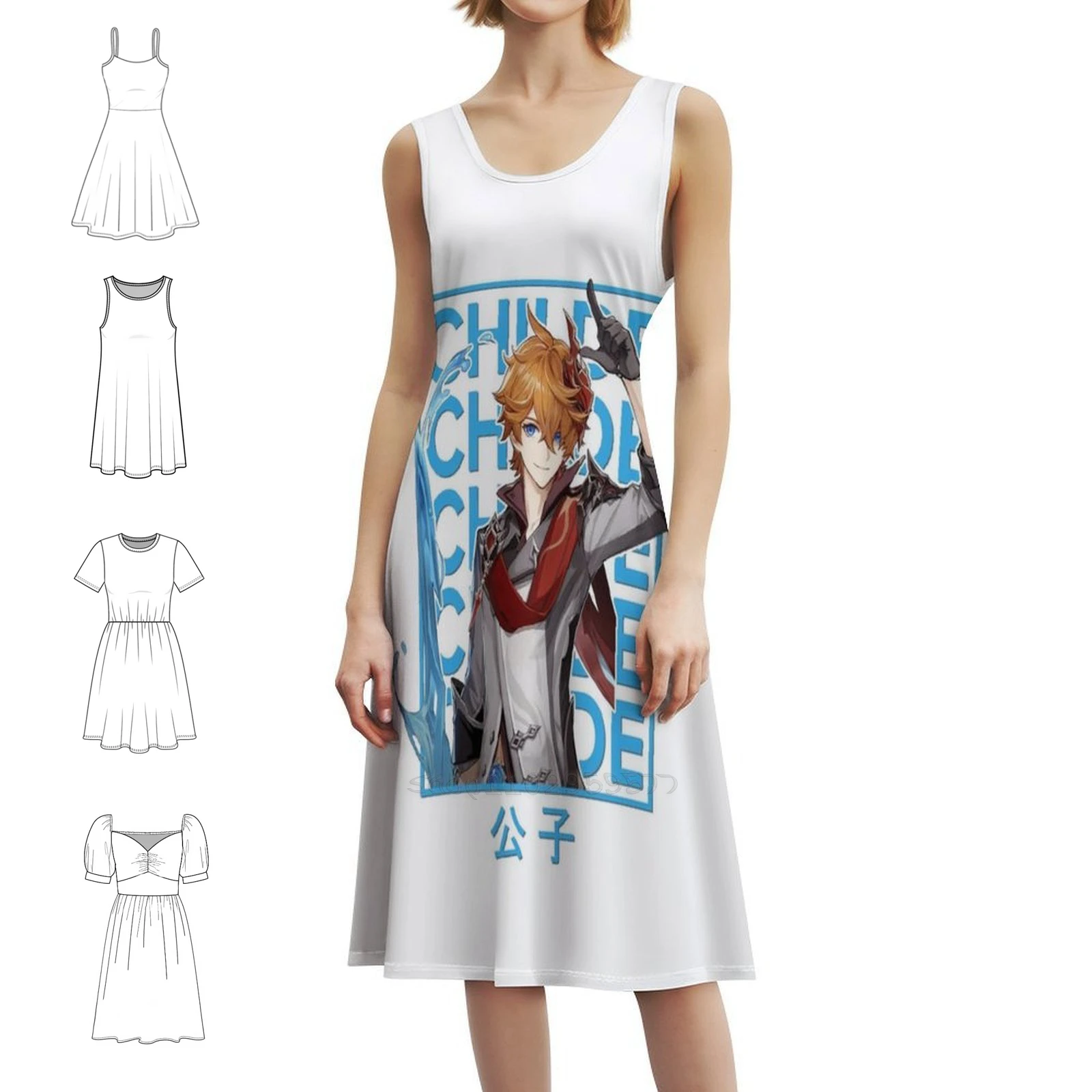 

Чайлд | Genshin Impact женское уличное праздничное платье модная клубная одежда с принтом для женщин Genshin Impact Diluc Genshin