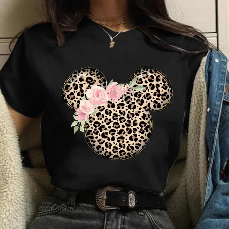 Fashion Minnie Mouse T-shirt Women\'s Harajuku Clothing Short Sleeve Y2k Tops Minnie Casual Kawaii Female T Shirts Clothes