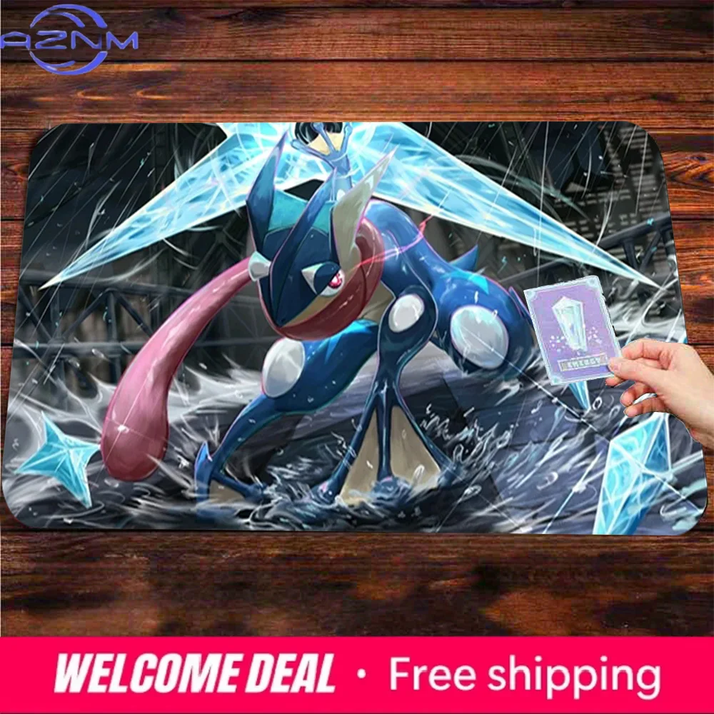 Greninja Water Shuriken TCG Playmat Non-Slip Washable Gaming Desk Mat