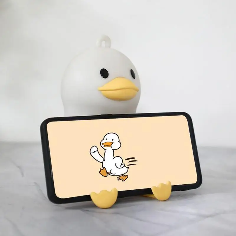 Lampe de nuit LED en silicone de dessin animé de canard mignon, aste par USB, capteur tactile, minuterie, lampe de chevet de chambre à coucher, cadeau pour enfant