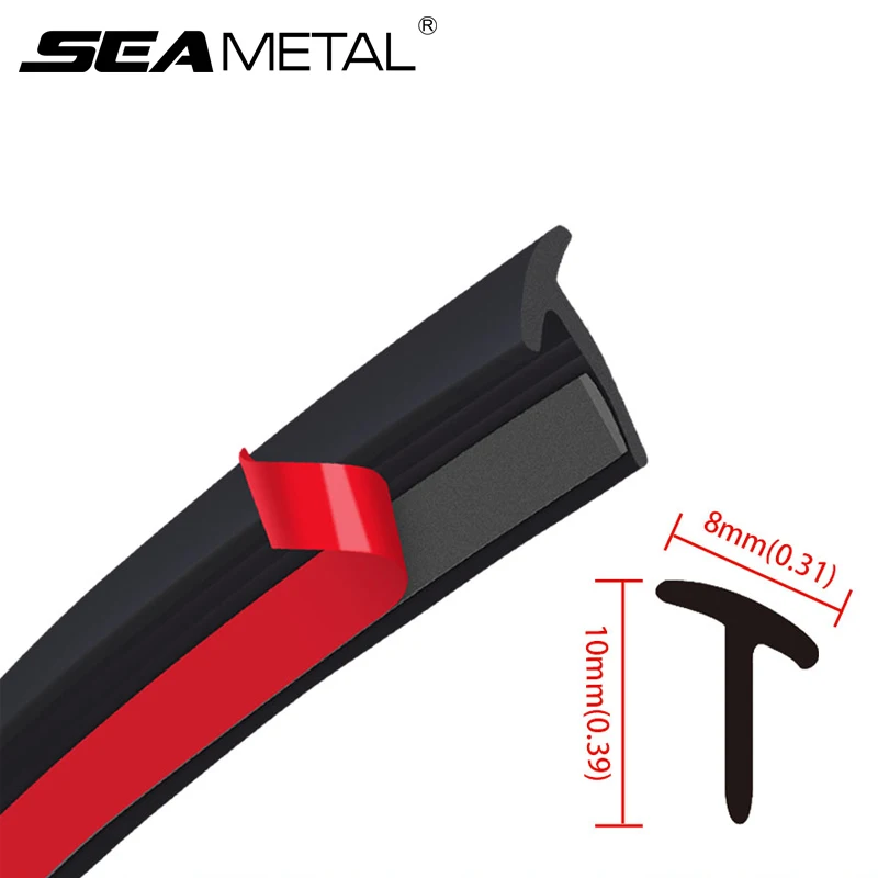 SEAMETAL Car Rubber Seal Strip for Fender Flare Arch Small Slanted T-Type Seal Edge Gap Strips Waterproof Soundproof Protection