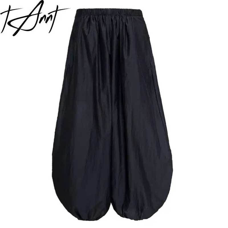 TANNT Women Pant Capris 2025 Spring Fashion High Waist Loose Casual Solid Black White Bloomers All Match Long Female Trousers