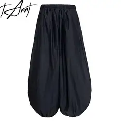 TANNT Women Pant Capris 2025 Spring Fashion High Waist Loose Casual Solid Black White Bloomers All Match Long Female Trousers