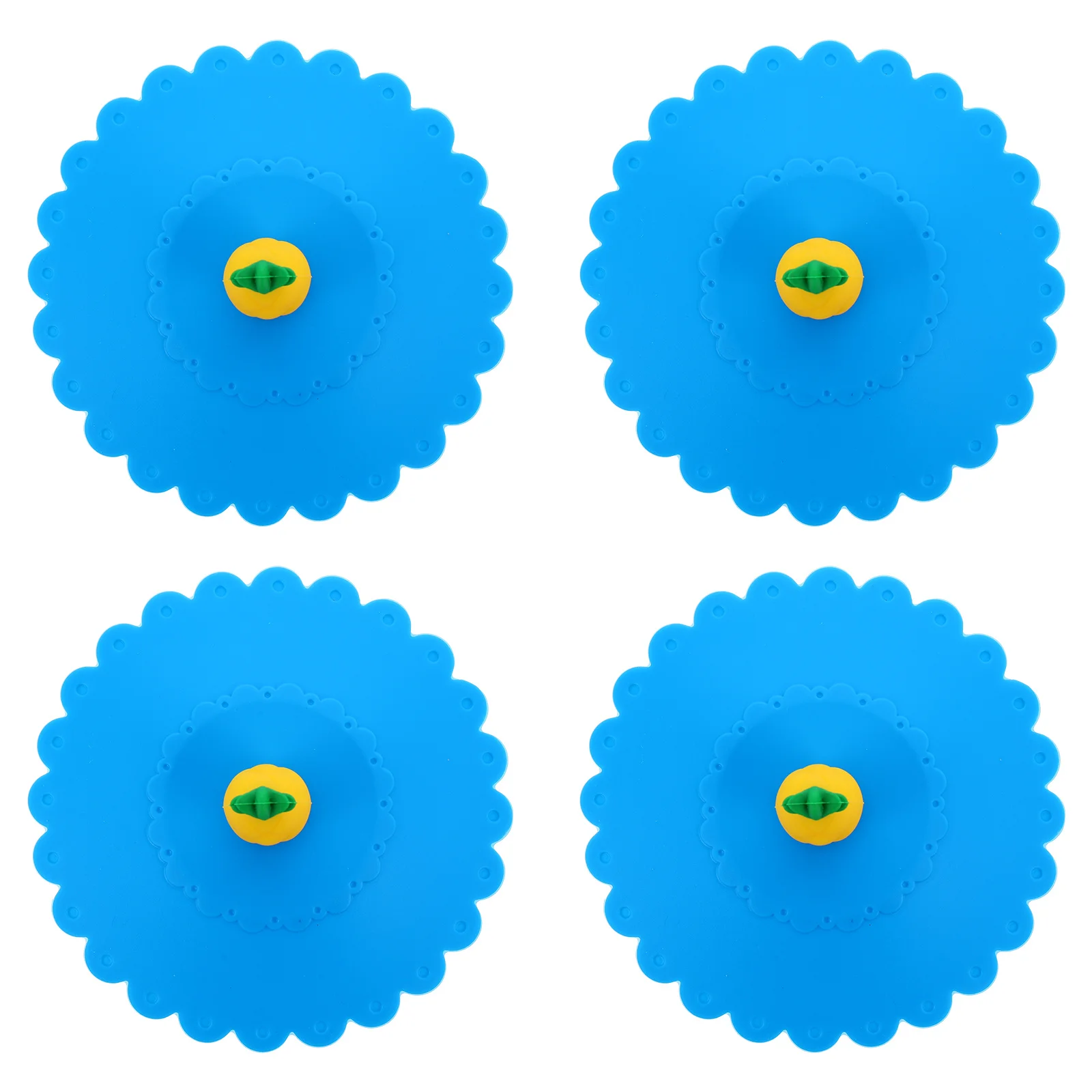 

4Pcs Reusable Silicone Cup Lid Beautiful Two Color Combination Good Sealing Performance for Mugs Home Cup Cover