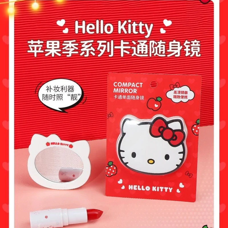 

MINISO Hello Kitty Mirror Sanrio Portable Mirror Cute Portable Makeup Mirror Cartoon Anime Girl Birthday Gift