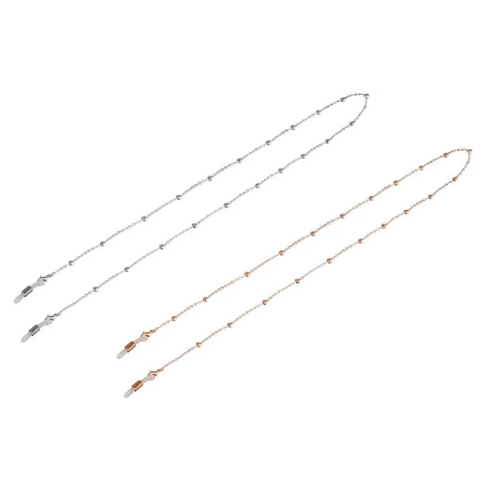 2 قطعة سلسلة النظارات المعدنية المضادة للانزلاق دائم حزام النظارات الحبل نظارات التجنيب حامل النظارات الشمسية ارتفع الذهب والفضة