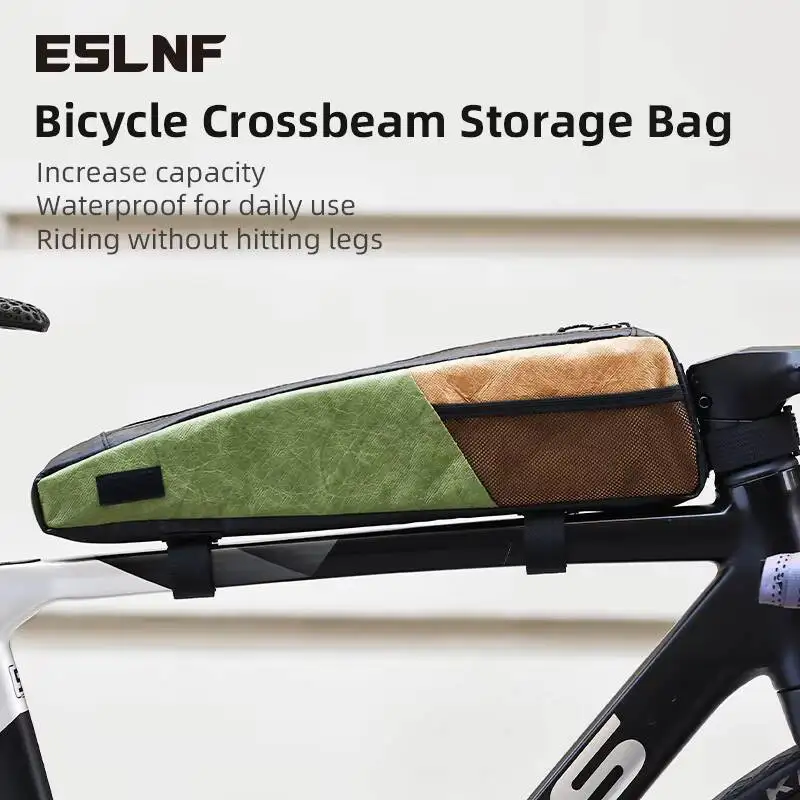 

ESLNF Waterproof Cycling Bag Top Tube Bag Leg Friendly Slim Stable Strap Fit Mountain Road Bikes Capacity Lightweight Durable