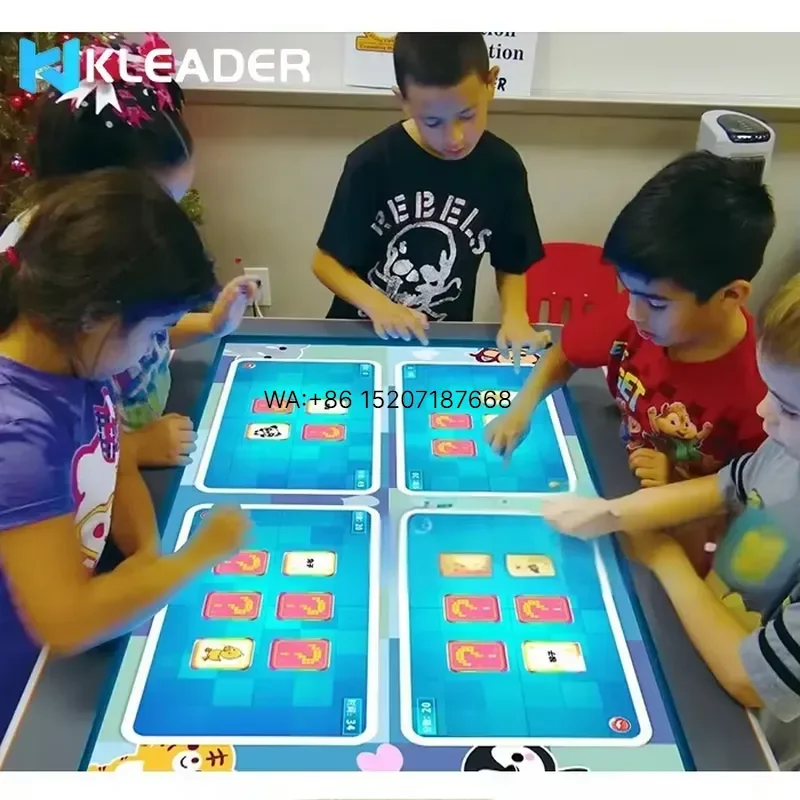 Wmwmnu Interactive Touch Screen Game Table for Kids Educational Science Learning Multi Touch Gaming Kiosk Support PC and