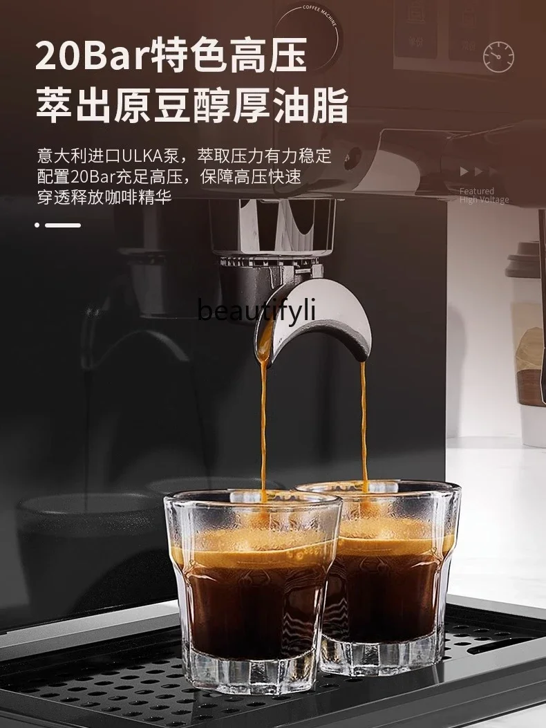Coffee Machine Commercial Italian Semi-automatic Small Milk Tea Coffee Shop Grinding All-in-One Machine Foam