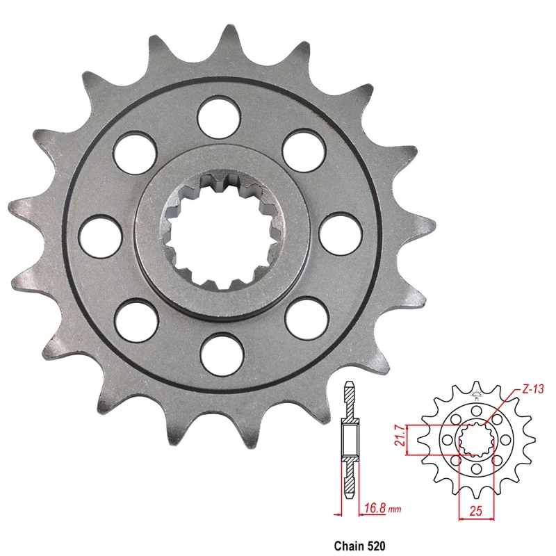 

520 16T 17T Motorcycle Front Sprocket Pinion For Honda CT700 14-16 CTX700 14-18 NC700 JD USA 15-16 NC700 D Integra 12-13