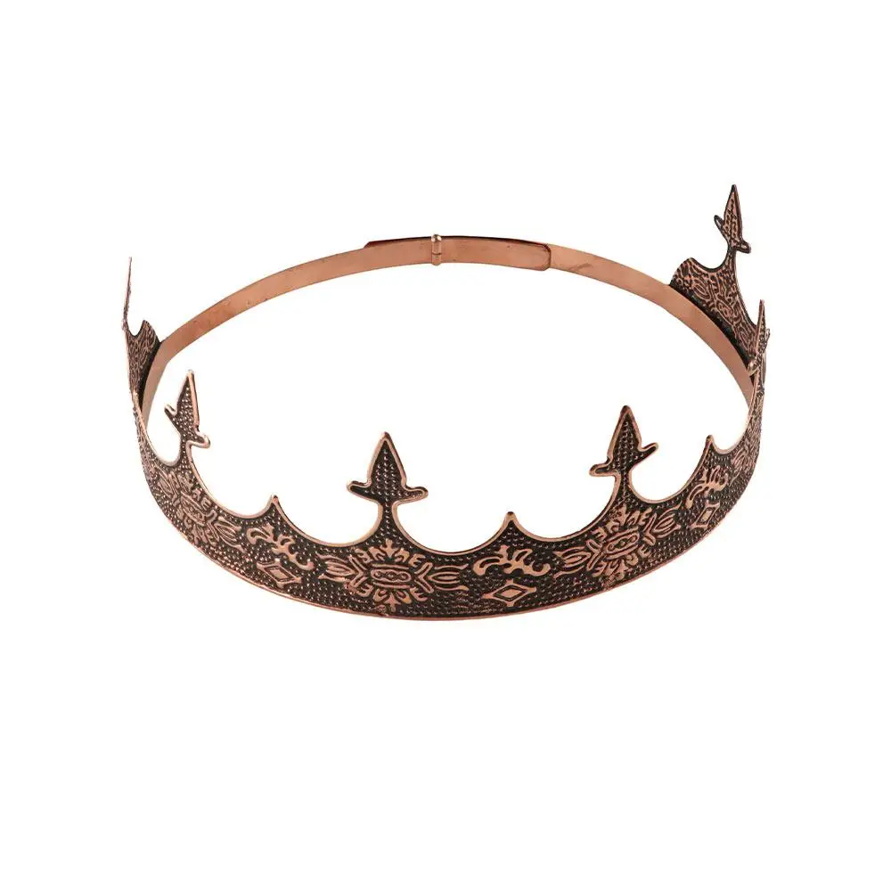 Elegant Bar Mitzvah King Crown Hair Hoop Western Prince Crowns Hair Accessories Cosplay Pros Round Tiaras Hair Jewelry