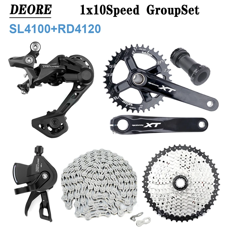 Deore M4100 1x10 Speed Bike Derailleurs M4120 Shifter With Crank VG X10 Chain Flywheel 42T 46T 50T Cassette 10V MTB Groupset