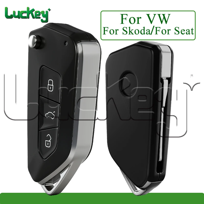 Car Key Shell Flip Modified Fob For Skoda For Seat For VW Golf Jetta Tiguan Polo 5K0 837 202AD Remote Case Housing Cover 3bts