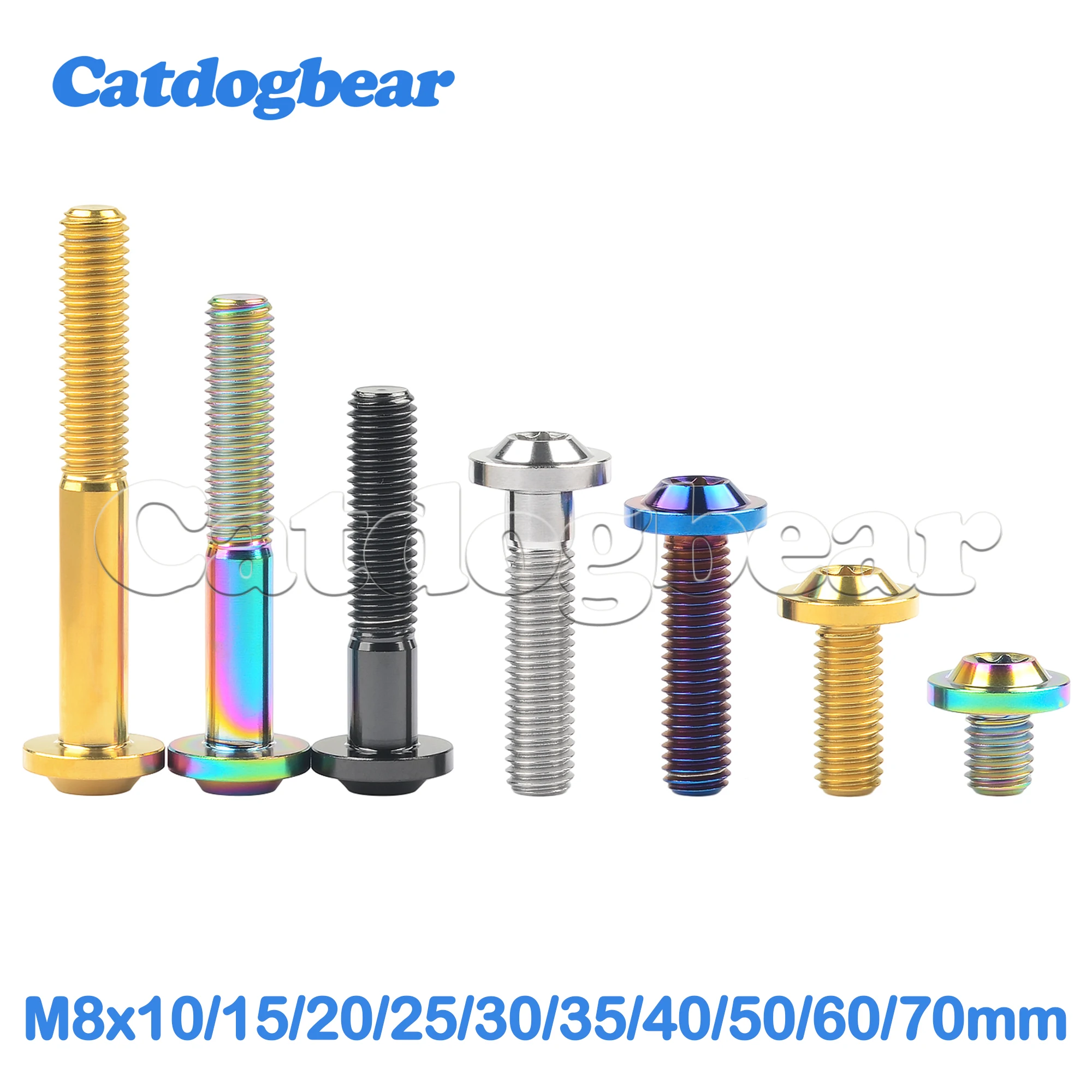 

Catdogbear Titanium Bolt M8x10/15/20/25/30/35/40/50/60/70mm T40 Torx Head Screws for Motorcycle Disc Brake