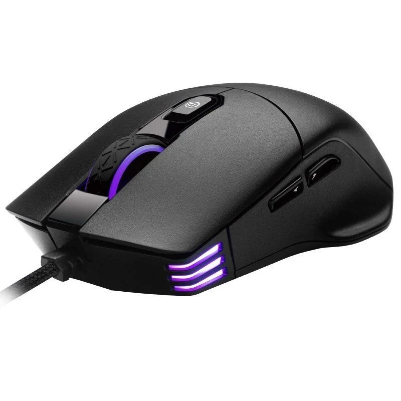 evga x12 raton para gaming cableado usb  personalizable  sensor dual  16000 dpi  ambidiestro  8 botones  ligero  iluminacion rgb - colores negro o blanco