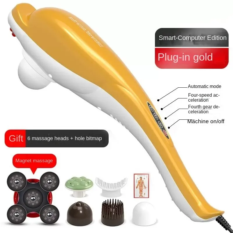 New Handheld Dolphin Massager Electric Infrared Massage Hammer Multifunctional Neck Back Full Body Massage Stick Pain Relief