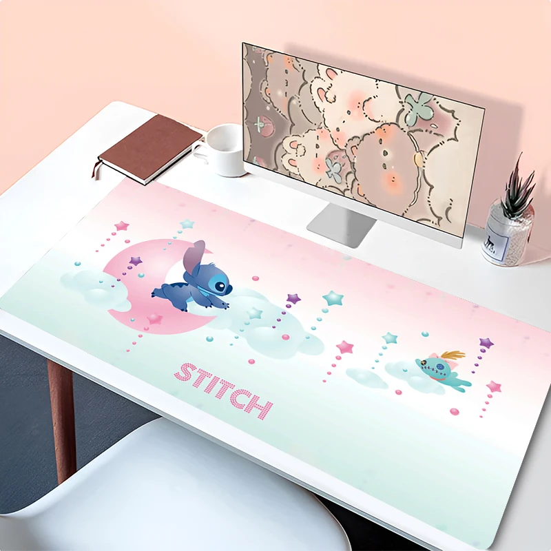 

Коврик для мыши с HD принтом, аниме, настольный коврик, кавайные аксессуары для компьютерных игр, коврик для мыши, милый мультяшный S-stitch, коврик для мыши, геймерские резиновые подушечки