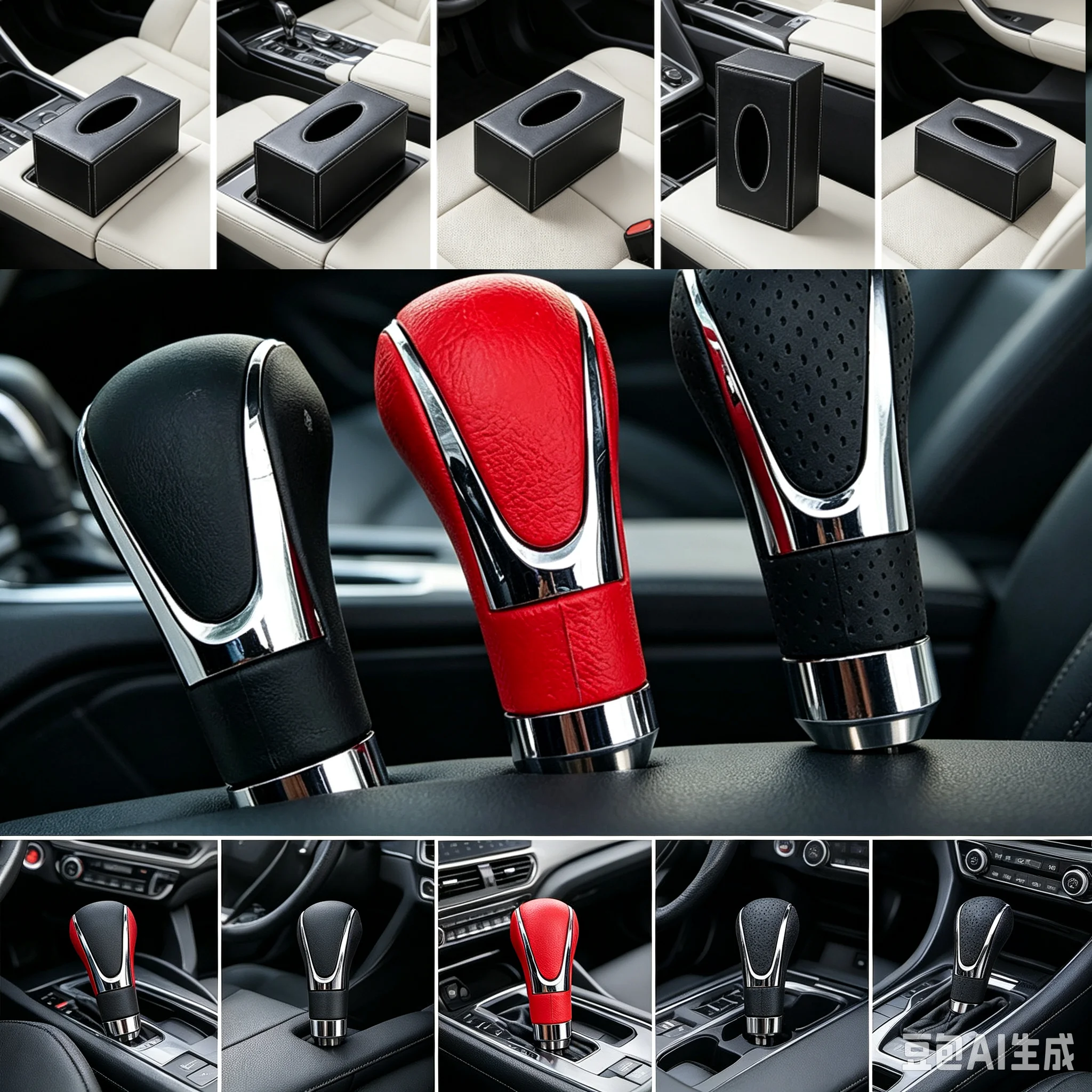 3 Colors Car AT MT Leather Gear Shift Knob Lever Shifter Stick Manual Gear Head Lever Headball Aluminum Shift Knobs