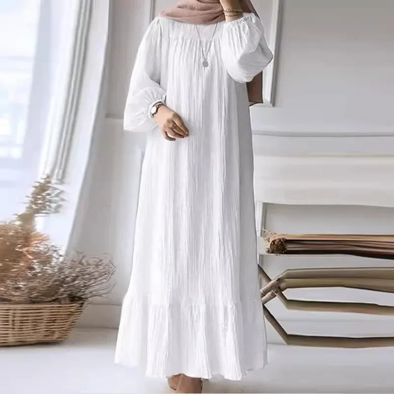 

Mulism Fashion Long Dresses Women Spring Autumn Long Sleeve Vintage Maxi Dresses Eid Mubarek Robe IsIamic Vestidos Female