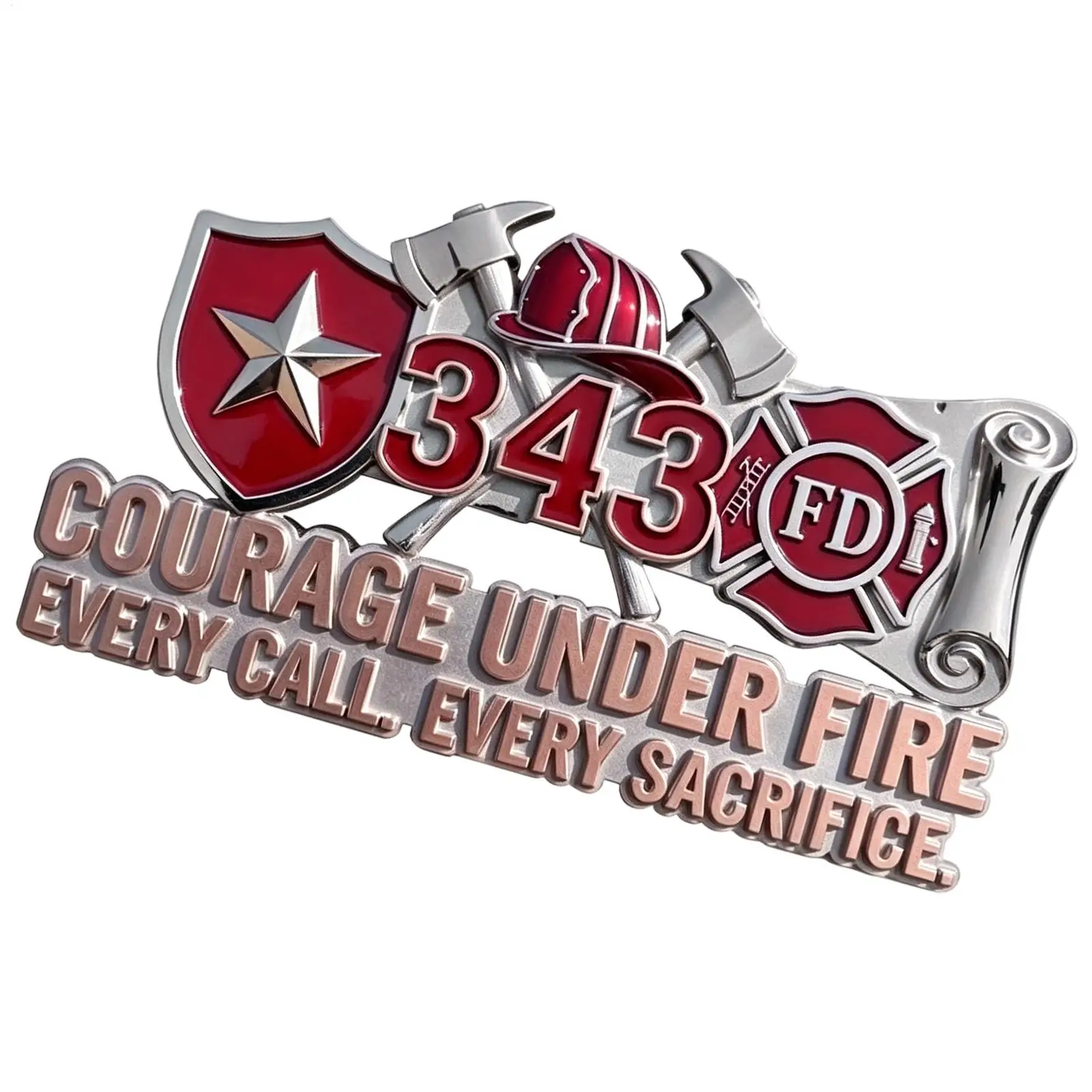 Car Emblems And Badges Firefighter Theme Cool Auto Truck Motorcycle Metal Badge Metal Car Emblem For Vehicles Men Auto Bumper