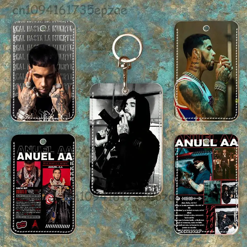 

A-Anuel AA Premium PU Leather Card Holder Card Case with Metal Carabiner,Customizable Design for Daily Use