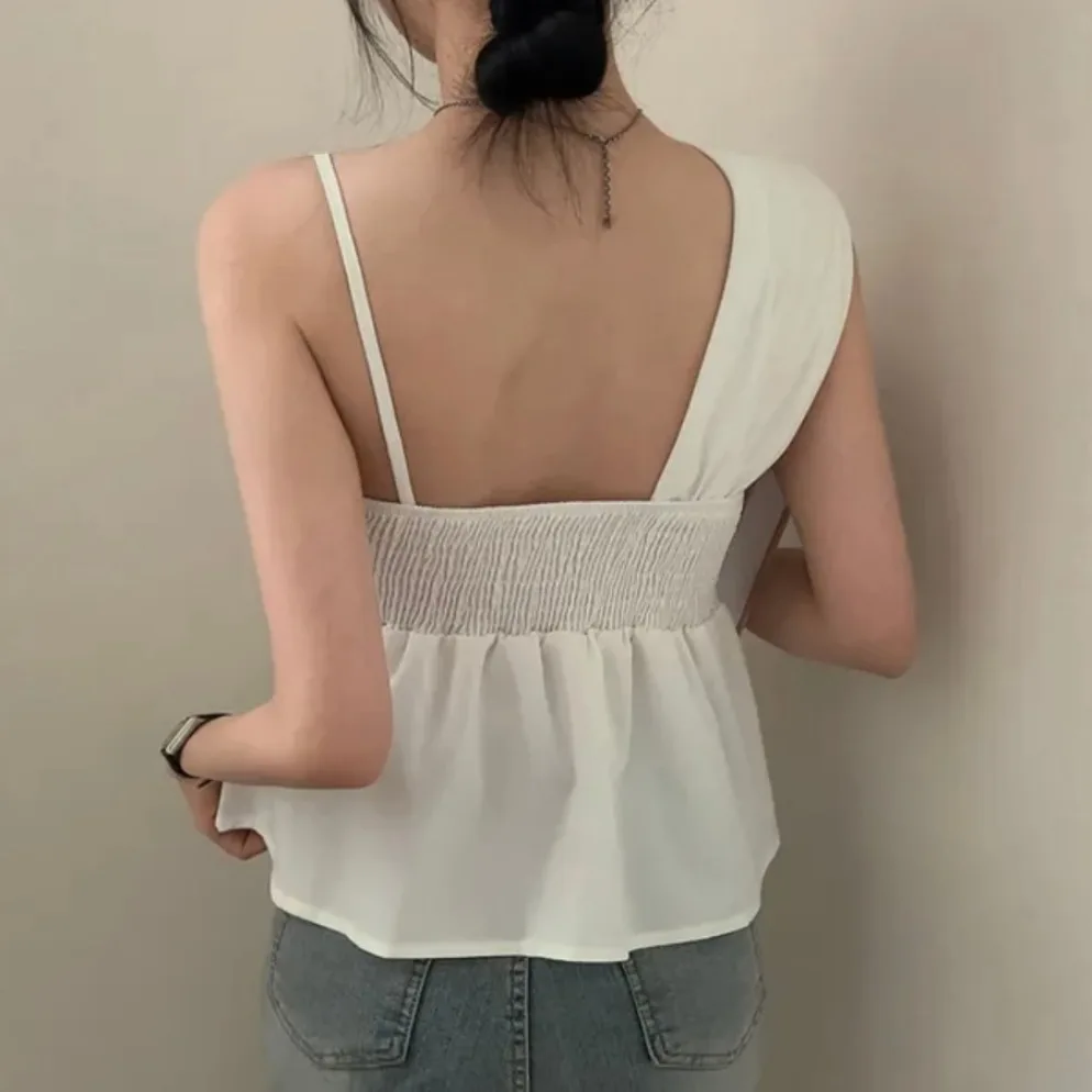 Sexy Chic Sommer Weste Strap Damen Faion Design Pure Desire Spicy Girl Slim Fit Asymmetrisches vielseitiges Top