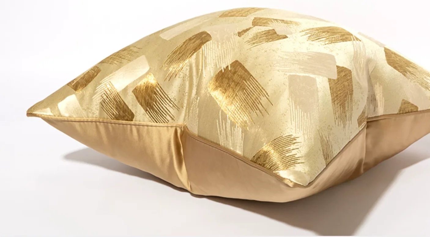 Luxury Living Room Sofa Pillow Cover (No Core) Champagne Gold Bed Headrest Back Support Cushion Cover