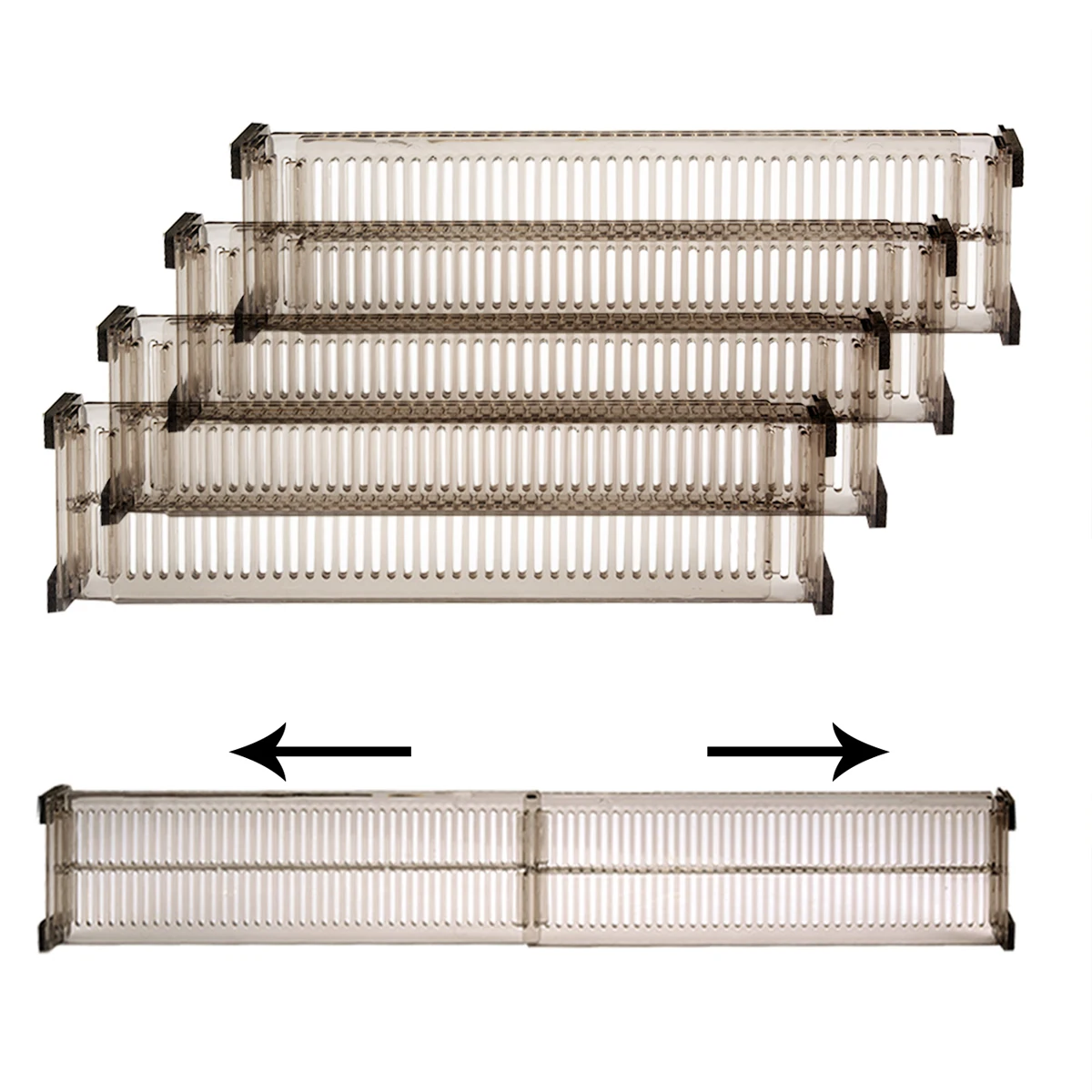 8, divisore per cassetti in plastica 4set, divisori per cassetti domestici, divisori per cassetti per riporre e organizzare, combinazione gratuita