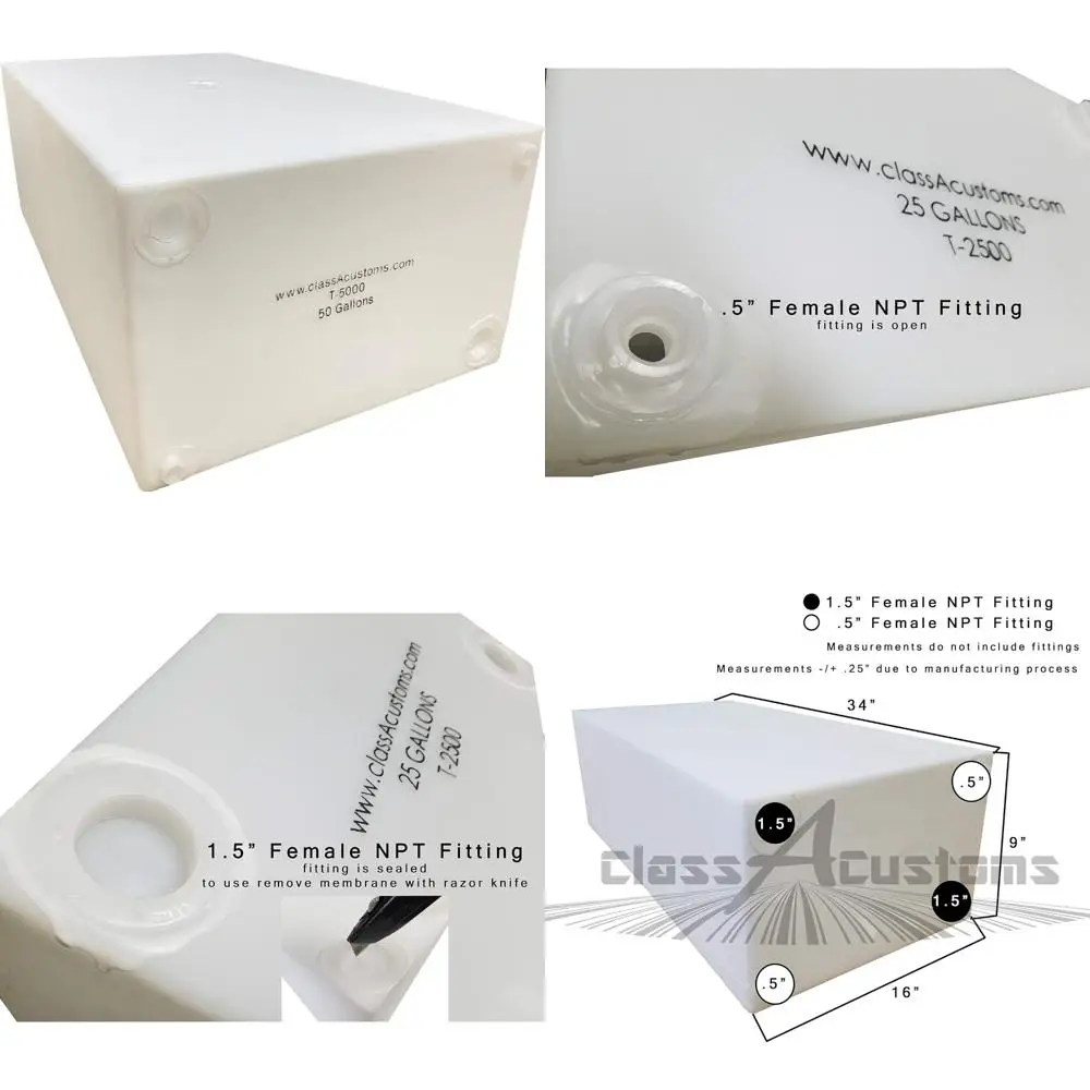 Zbiornik na świeżą wodę o pojemności 50 galonów do kamperów i food trucków - jakość klasy A