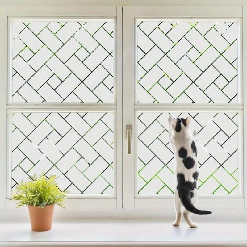 Privacy Translucent Window Film Static Cling Removable Heat Control UV Protection for Living Room Home Glass Door