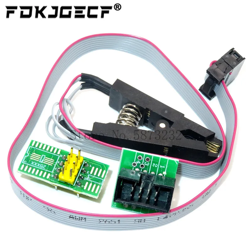Wersja aktualizacji SOIC8 SOP8 Klips testowy do programowania w obwodzie EEPROM 93CXX / 25CXX / 24CXX + 2 adaptery