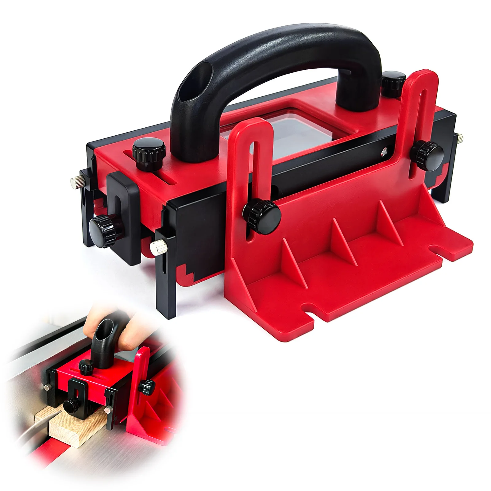 

3D safety push handle yellow inverted table saw engraving machine table saw band saw woodworking push ruler anti-cut DIY