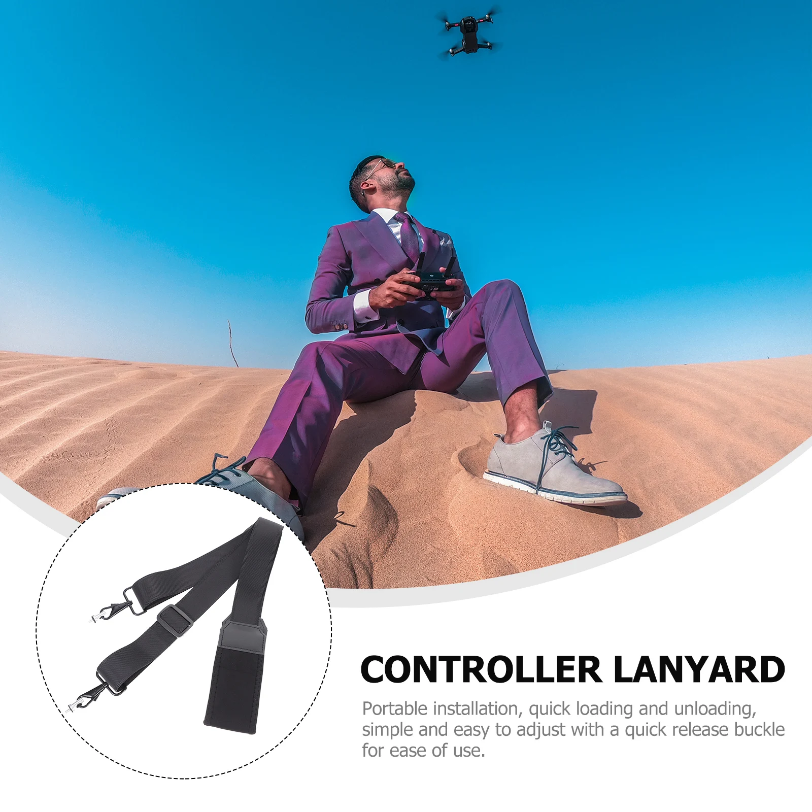 

Adjustable Remote Control Strap with Screen Miss Shoulder Wide Nick Belt Drone Clip
