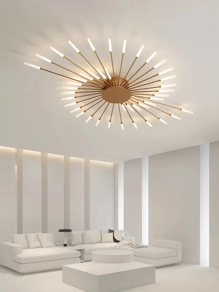 Modern Living Room LED Ceiling Lamps Nordic Bedroom Led Ceiling Lights Minimalism Gold Black Fireworks Chandelier Light Fixtures