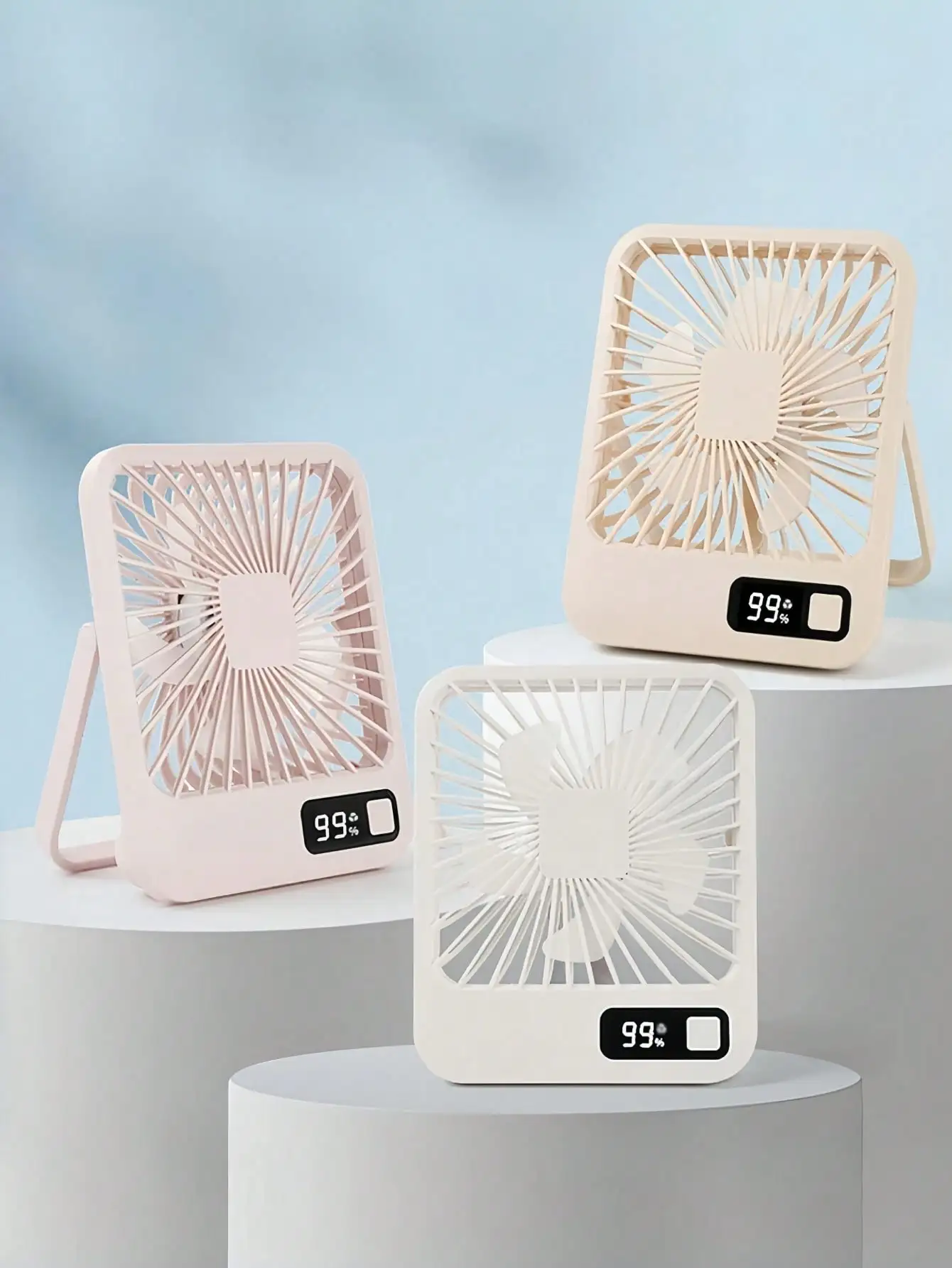

USB Mini Desk Fan: 5 Speeds, 180° Adjustable With Hook, Quiet & Powerful Airflow. Ideal For Desk And Travel.
