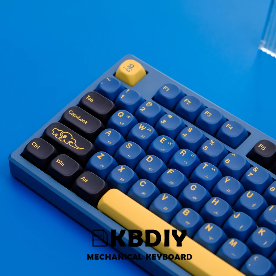 KBDiy GMK Blue Samurai PBT Keycaps for Mechanical Keyboard