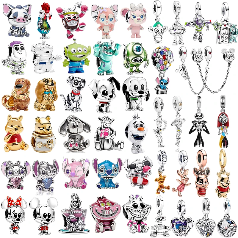 Nuevos Abalorios Colgantes de Mickey, Minnie, Monstruos, Electric Company, Toy Story, Coco para Joyería DIY de Mujer, Ideales para Pulseras