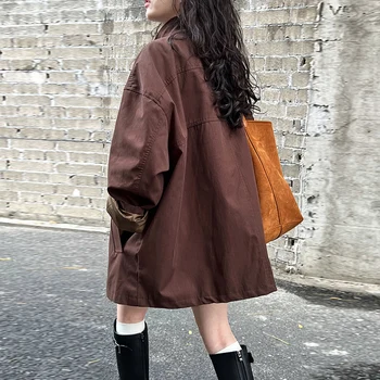 LANMREM Temperament Short Trench For Women Lapel Single Breasted Solid Color Pockets Design Coat 2026 Spring Autumn New 2Z2225 3 LANMREM Temperament Short Trench For Women Lapel Single Breasted Solid Color Pockets Design Coat 2026 Spring Autumn New 2Z2225 3